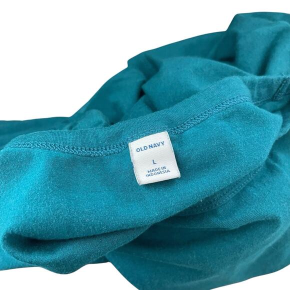 Set of 2 Old Navy Womens Large T-Shirt Dress Teal Printed Short Sleeve Basic - Picture 2 of 14